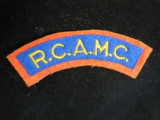 WW2 Canadian R.C.A.M.C. Medical Corps Canada Layered Shoulder Flash Title Patch
