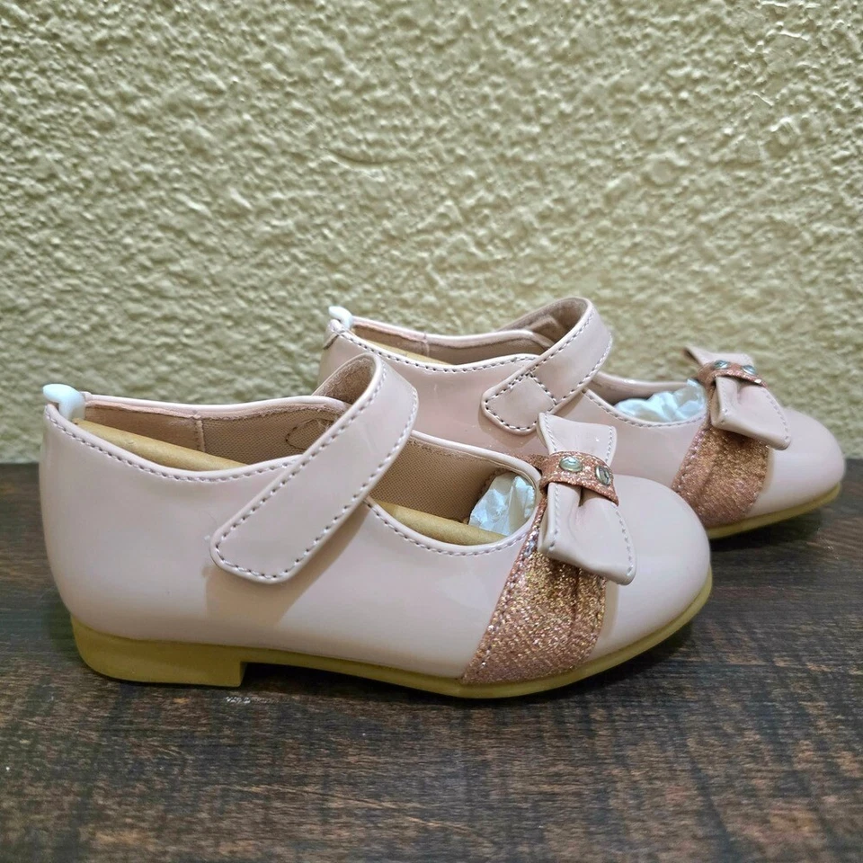 Nuevo con etiquetas Zapatos de vestir Rachel Rosa Lazo Rosa Planos Rosa Malva Talla Niño 6 Foto 4 de 4