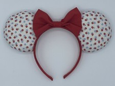 Floral/Red Character Mouse Ears Headband, Handmade, NEW