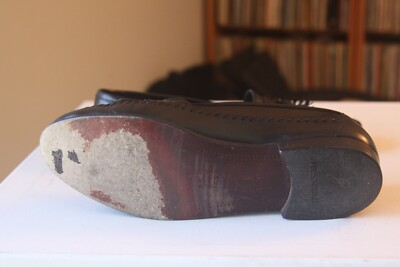 Giorgio Brutini Le Glove Black Leather Kiltie Tassel Loafers 