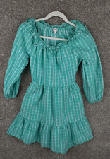J. Crew Dress Womens 2 Aqua Green Seer Suckered Ruffleneck Mini 3/4 Pockets