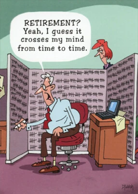 OATMEAL STUDIOS Hash Marks on Cubicle Masculine Funny Retirement Card for Man Men Him