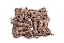 Set long shibari jute rope 12 32ft BDSM Bondage Beige Blindfold Restraint Fetish