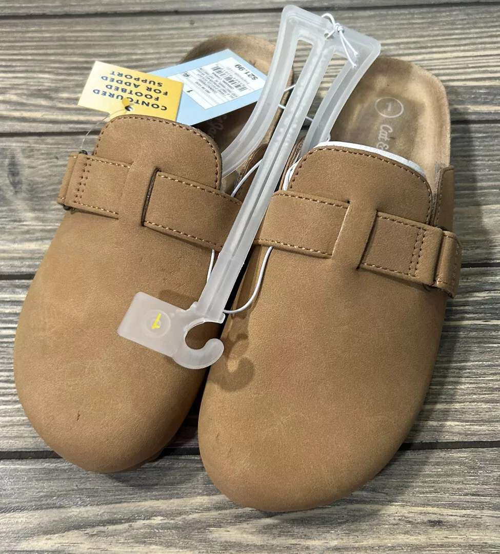 Tan slide on shoes sale