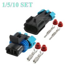 2 Pin Delphi Metri-Pack 280 Automotive Fan Sealed Male Female Connector Plug Kit