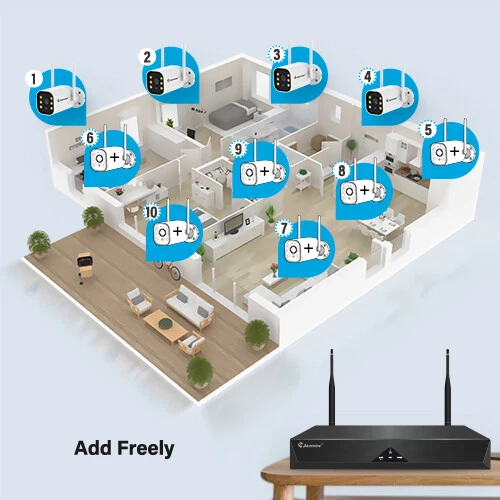 Home Security Camera System 5MP WiFi CCTV With 1TB NVR Wireless 2 Way Audio IP66 - Image 3 of 4