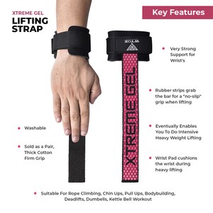 weightlifting lifting padded straps wrist gel strap support bar power