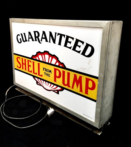 Vintage Advertising - Freestanding Double Sided Shell Pump Sign c.1960 ...