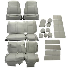 Front & Rear Full Set Seat Covers For Toyota Highlander LE Hybrid 2014-2019 Gray