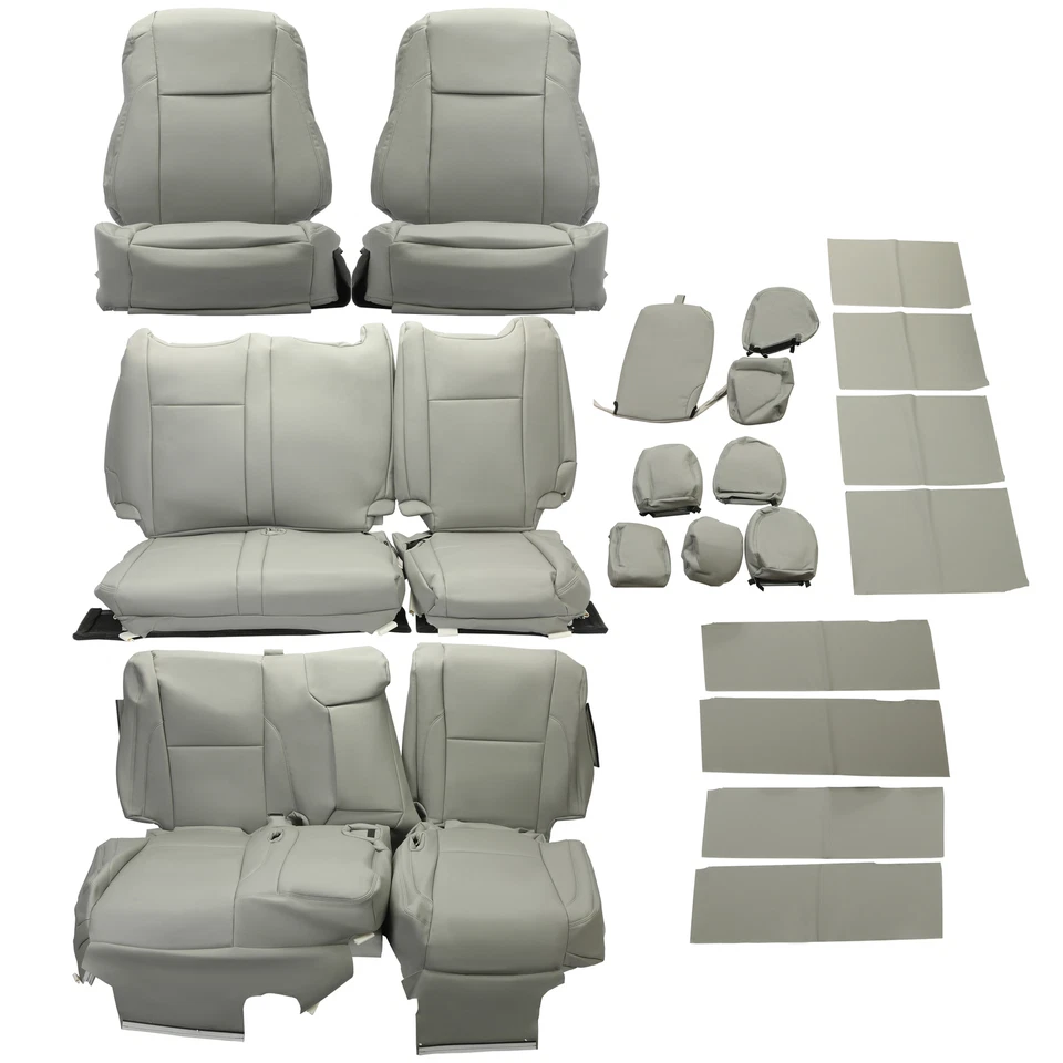 Juego completo de fundas de asiento delanteras + traseras grises para Toyota Highlander LE/Hybrid 2014-2019 Foto 2 de 4