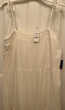 Express Textured Tiered Tie Shoulder Maxi Dress Size L NWT 100%Cotton