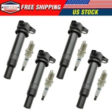 4X Ignition Coil  IRIDIUM Spark Plug For 2006-2011 Hyundai Accent Kia Rio UF499