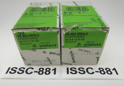 Lot of 80 Wieland 25.352.3553.0 5-Position 8213 S / 5 W OB Pin Header