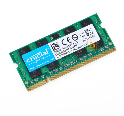 Crucial 4GB 2Rx8 PC2-5300S DDR2 667Mhz 200Pin RAM Memory Laptop 1.8V SO-DIMM - Picture 2 of 5