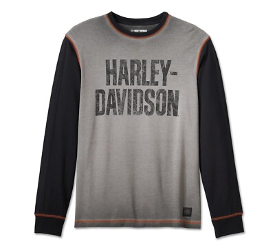 Harley-Davidson Iron Bar Long Sleeve T-Shirt Gr. 3XL - Herren langarm Grau Schw.
