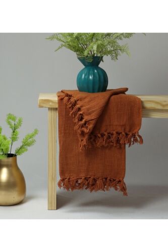 Brown Organic Cotton Solid Throw - Picture 4 of 4