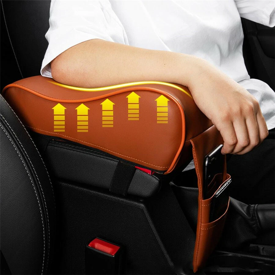 Car Heightened Pad Center Arm Soft Comfortable Leather Memory Cotton USA Stock Foto 3 de 4