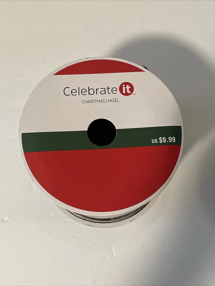 Celebrate It! Buffalo Plaid Black & Brown Ribbon 3.75”x 18ft. New - Image 2 of 3