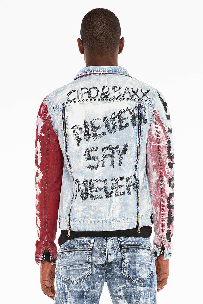 Cipo & Baxx NEVADA Mens Jeans Jacket Biker CJ241 Denim all
