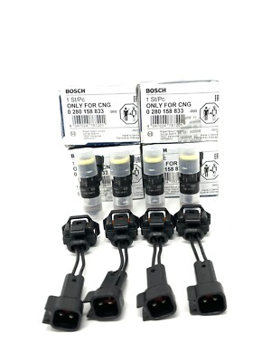 2200cc High Impedance OEM Bosch 0280158833 Fuel Injectors 210LB Qty [4] EV6 Plug