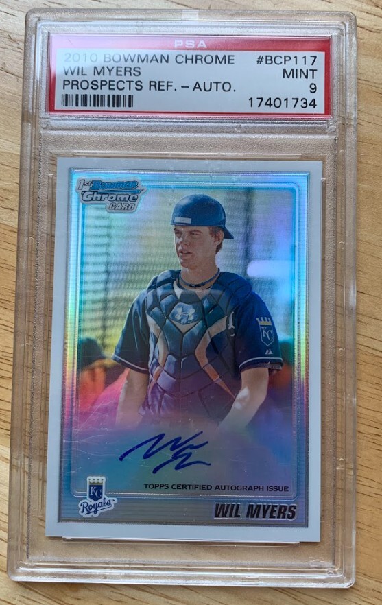 2010 Bowman Chrome Wil Myers Auto #140/500 PSA 9
