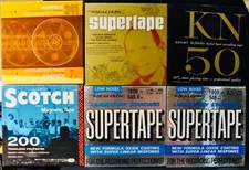 6 Reel To Reel Tapes In Great Condition~3 Realistic~1 Knight~1 Scotch~1 Ampex