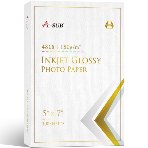 Lot Multi-size A-Sub Premium Glossy Photo Paper 48Lb Inkjet Printers Canon Epson
