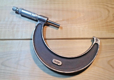 Vintage Moore & Wright Mikrometer 3-4'' No 966B Old Engineering Handwerkzeuge Werkzeug
