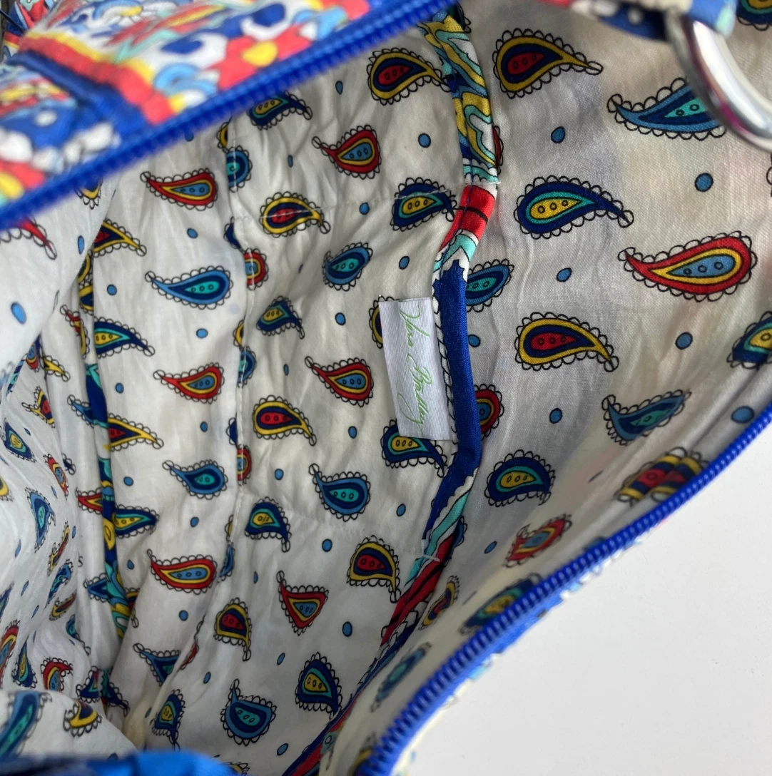 Borsa a tracolla Vera Bradley Saddle Hipster Marina Paisley blu