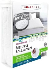 Guardmax Terry Cotton Queen Zippered Mattress Encasement - Queen, White