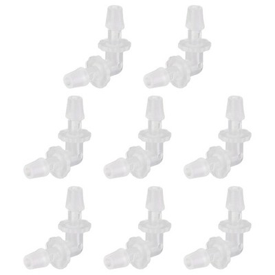 8Pcs 3/16'' Hose Barb 90 Degree Elbow l Fitting Barbed Joint Splicer, White