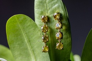 Authentic Gold Plated Silver Yellow Sapphire Earrings