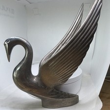 Vintage Metal Swan Bird Vehicle Hood Ornament Emblem Badge