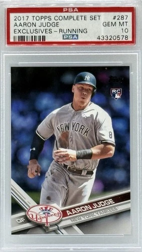 2017 Topps Complete Set AARON JUDGE Running Rookie Card RC #287 - PSA 10 GEM MT