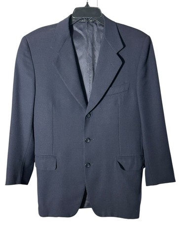 Canali, Canali 100% Wool Blazer Mens 46 US 36 (Measures As 40) Blue Italian Vintage A3-4
