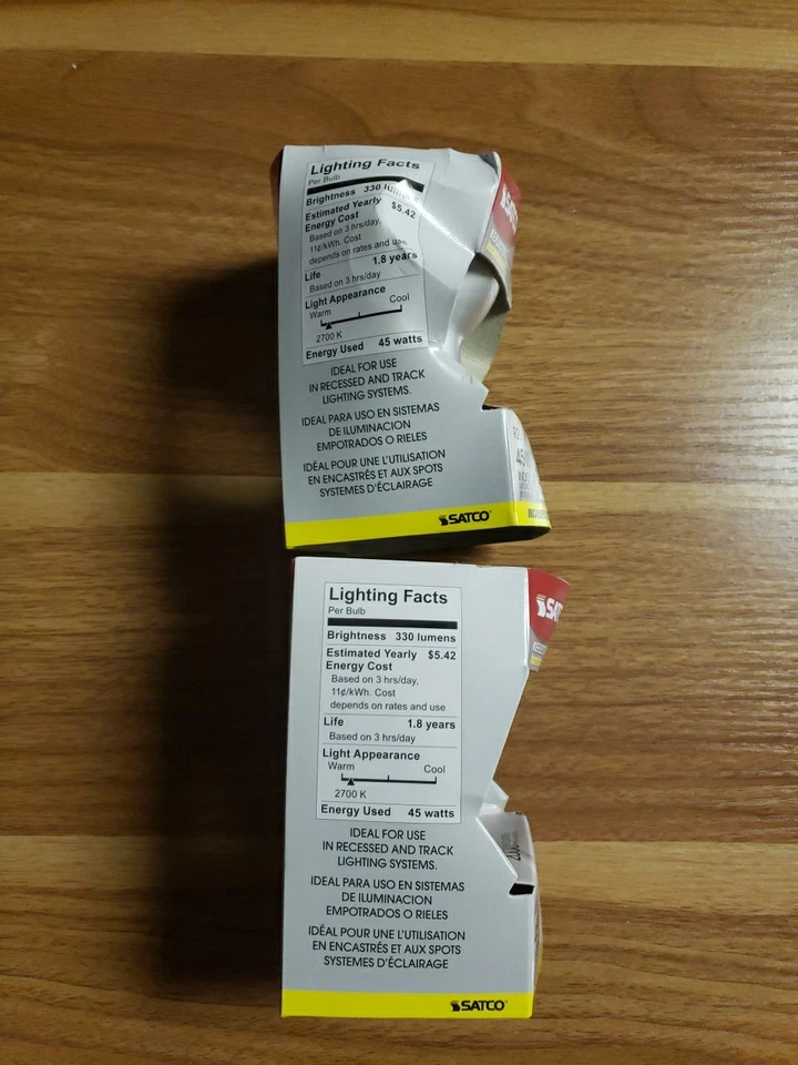 SATCO 45-Watt R20 INDOOR 330 LUMENS REFLECTOR LIGHT BULBS 2 Counts - Image 2 of 4