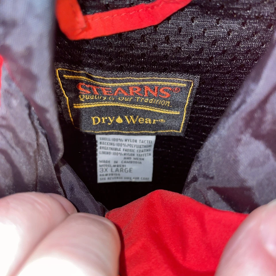 Stearns погоды мужской пальто с капюшоном размер 3XL красный черный нейлон на открытом воздухе дождя защитить - Изображение 2 из 4