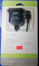 Ativa 6FT USB 2.0 To Parallel Adapter Printer Cable 6ft Long 828-565 NEW