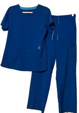 Carhartt Women  s Royal Blue Scrub Set Size Medium READ