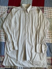 Vintage 1930s Swedish Dress Shirt Spearpoint Collar French Cuff Size 15.75-34