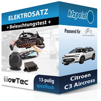 für Citroen C3 Aircross 06.2017-Jetzt Towtec E-Satz 13Polig Fahrzeugspezifisch