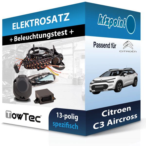 Towtec E-Satz 13Polig Fahrzeugspezifisch Passend für Citroen C3 Aircross NEU-image
