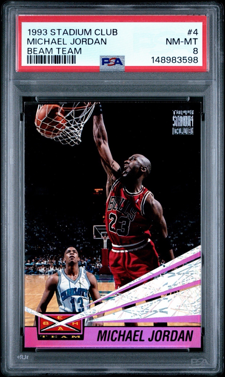 1993 STADIUM CLUB BEAM TEAM #4 MICHAEL JORDAN PSA 8 NM MINT view 1