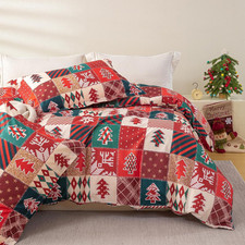 Christmas Duvet Cover Twin Size - Christmas Holiday Printed Duvet Cover Set