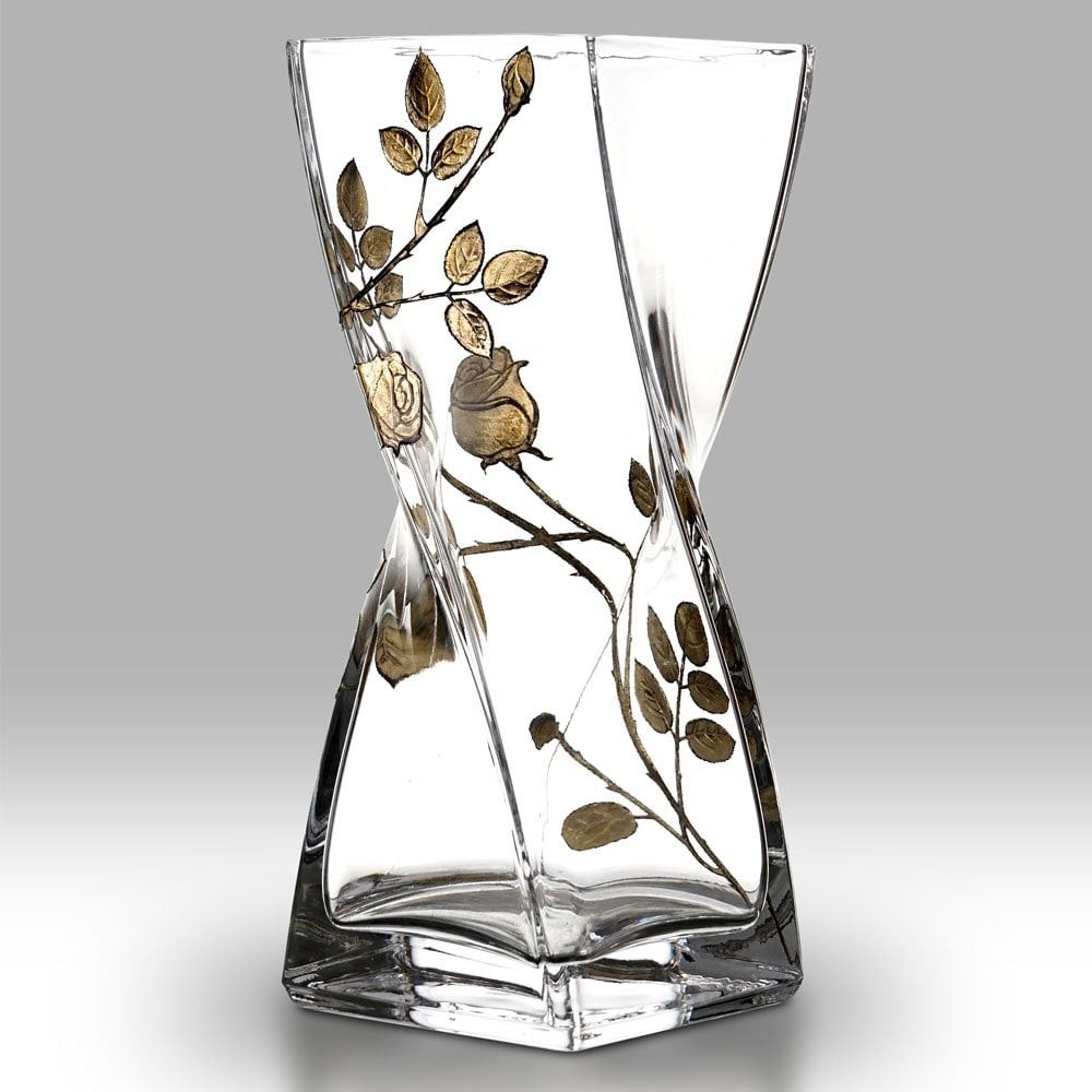 Nobile Glassware Forever Rose Gold 20cm Twist Vase 2305-22