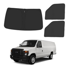 Front Windshield   Side Window Silver  Black-Fit Ford E-150 E-250 E-350 E-450