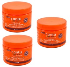 BL Cantu Shea Butter Coconut Curling Cream 12oz Jar X 3 Packs