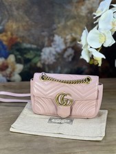 Authentic Gucci Pre-Owned GG Marmont Shoulder Bag Pink Free Tracked Shipping