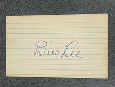 BILL LEE - 1934 autographed 3 x 5 index card MLB Guaranteed to Pass