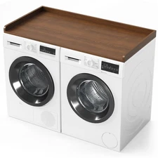 SpaceAid Washer Dryer Countertop, Laundry Wood Shelf Topper with Edge, 54" Wi...